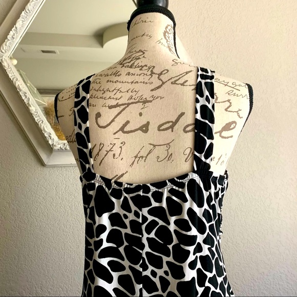 VTG 90s Black and white Print Summer Dress - Picture 4 of 10